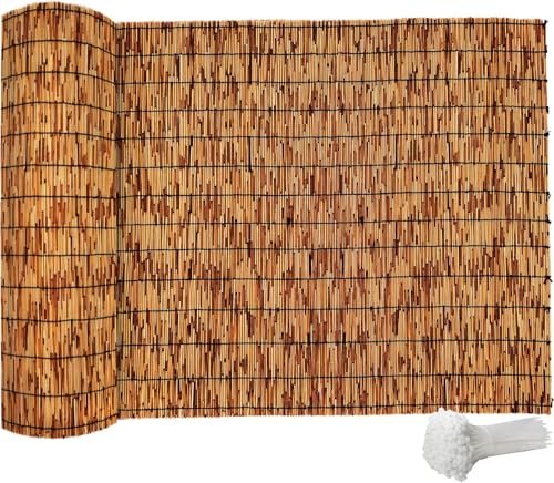 Bamboo Fence,Reed Fencing 4Feet High Bamboo Privacy Screen Outdoor for Patio, Reed Screen for Privacy Garden Backyard Balcony Natural Reed Fencing,4x16FT