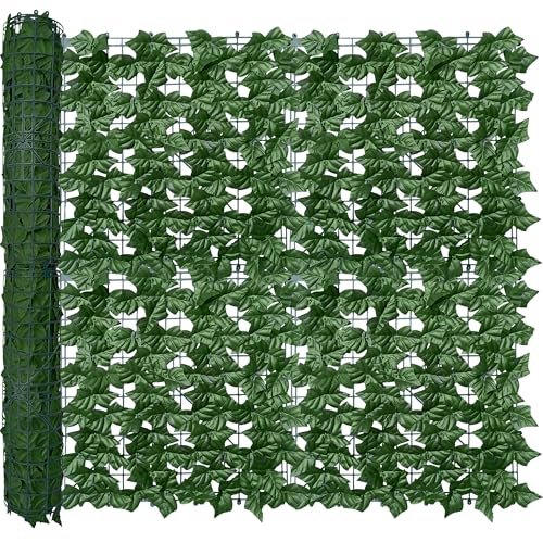 ODTORY Artificial Ivy Privacy Fence Wall Screen,40X120 in UV-Anti Faux Greenery Backdrop Ivy Vine Leaf Hedges Fence Panels for Patio, Balcony, Garden, Backyard Indoor Outdoor Green Wall Decor