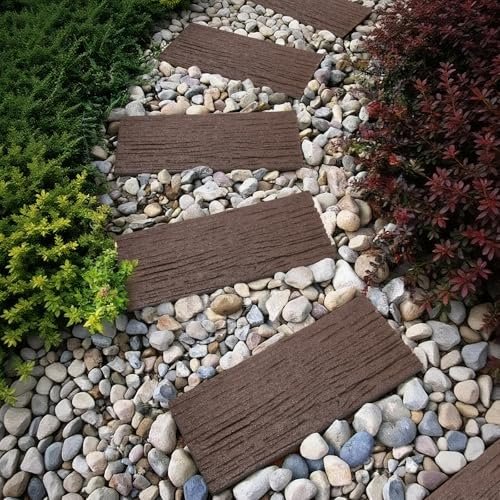 Sekcen 3 Pack Rubber Stepping Stones Outdoor Walkway Garden Recycled Paving Stones Pavers for Walkways