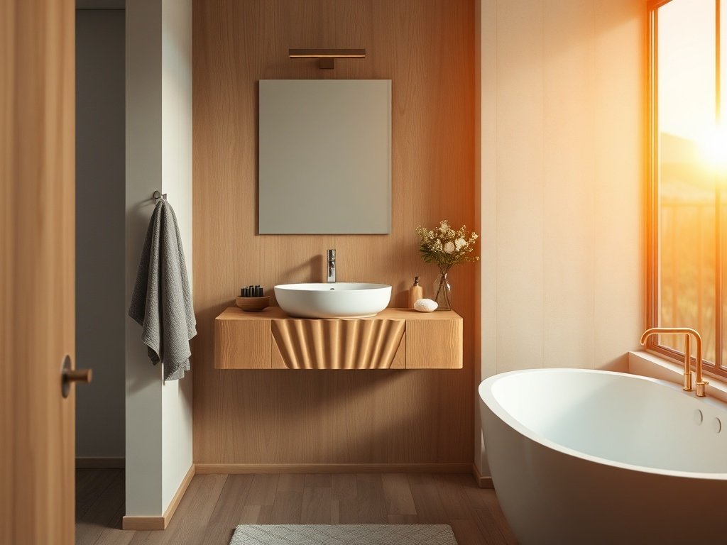 How a 30-Inch Floating Fluted Vanity Can Make a Small Bathroom Feel 1 Size Bigger