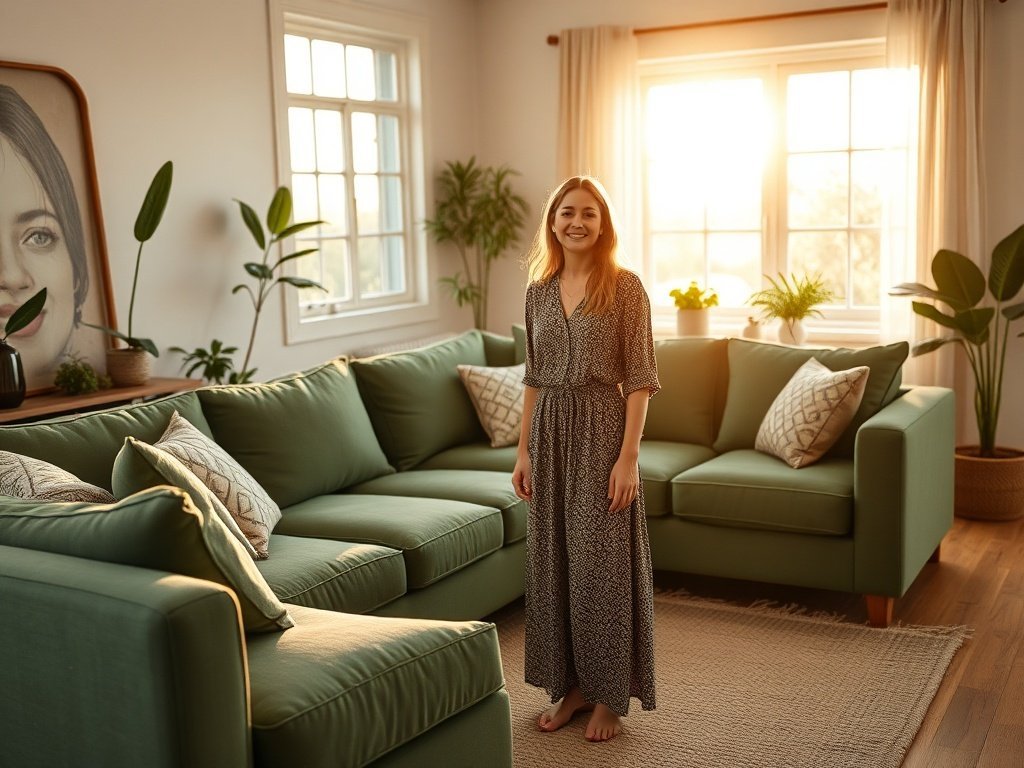 Turn a plain living room into a warm boho-farmhouse focal point with one 97″ modular sofa that adapts as your space changes