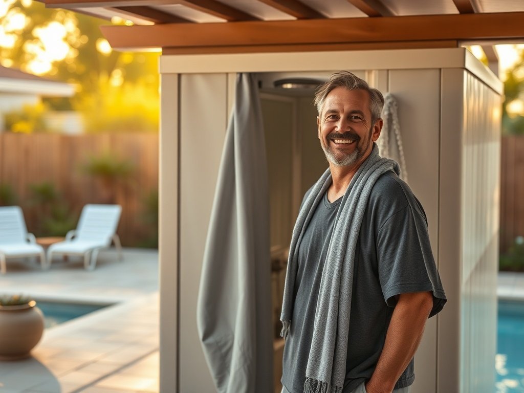 Turn a $269.99 outdoor shower stall into a private rinse zone for pools, beaches, and messy backyard cleanup