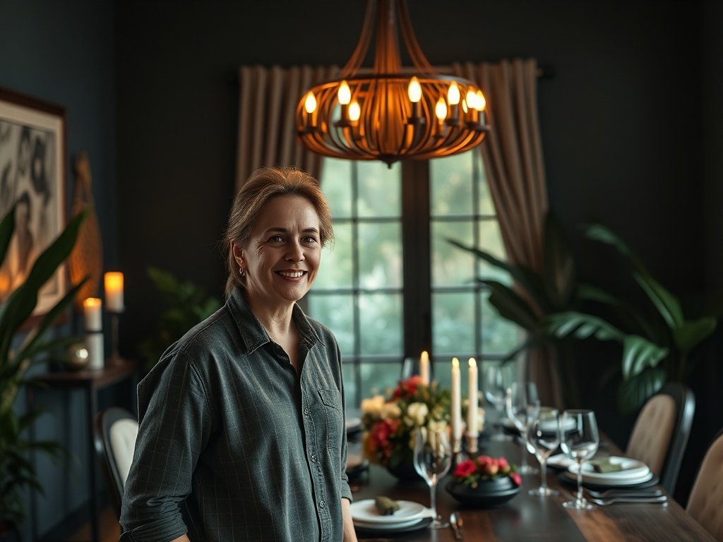 From plain overhead light to tropical-gothic drama: how one $46.91 mini chandelier transforms a dining room mood in minutes