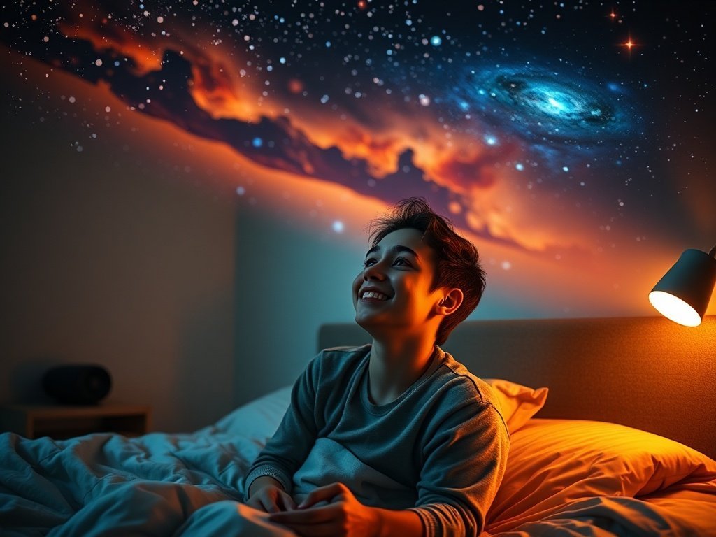 Turn any plain bedroom into a cosmic escape in minutes with one galaxy projector