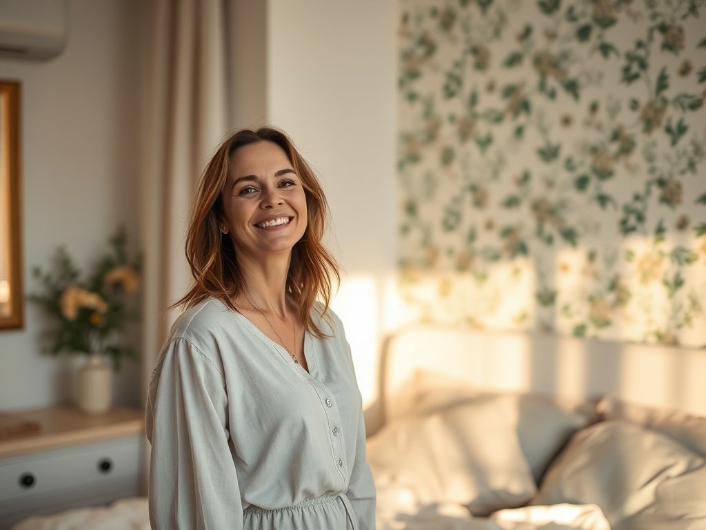 How a $7.22 light blue floral peel-and-stick wallpaper can turn one plain wall into a vintage-style focal point in a weekend