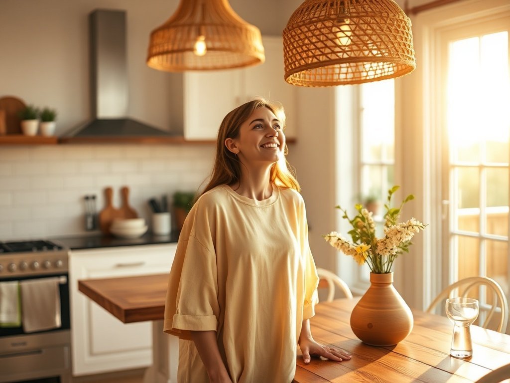 How a Small 3-Light Boho Rattan Chandelier Can Make a Kitchen Feel Finished in One Weekend