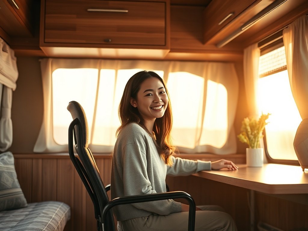 How a $39.87 compact chair can make a camper van office feel intentional in 10 minutes