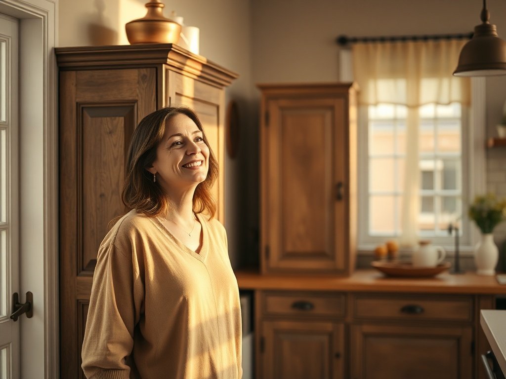 How a Tall French Country Cabinet Can Hide Clutter and Make a Room Feel Finished in One Move