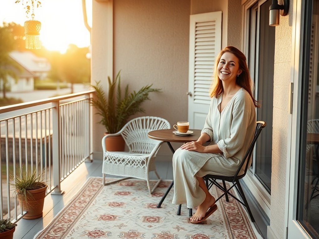 Turn a plain patio into a boho retreat with one waterproof rug in minutes
