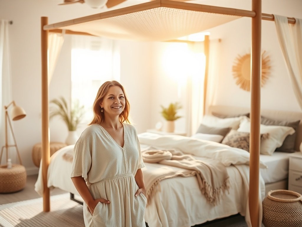 From plain bedroom to boho retreat: how a natural king canopy bed frame creates a layered, designer look in one weekend