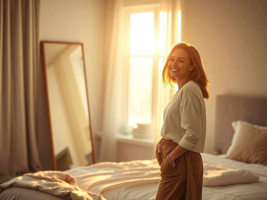 Turn one blank wall into a brighter, larger-looking room with a 78″ x 35″ floor mirror