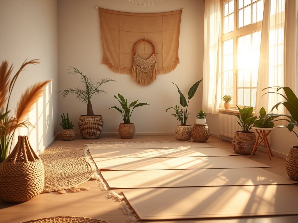 Turn a plain yoga corner into a calming studio retreat with one 6-pack mat set