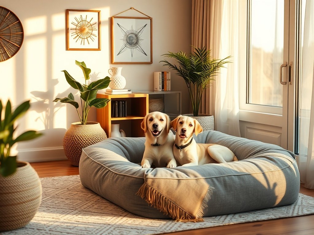 Turn an awkward corner into a calmer dog retreat with one extra-large orthopedic bed