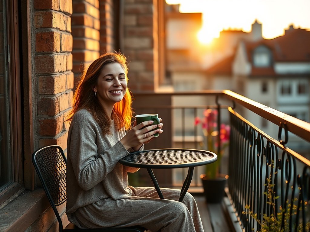 How a Tiny Balcony Becomes a Real 2-Person Morning Escape with One Stackable Bistro Set