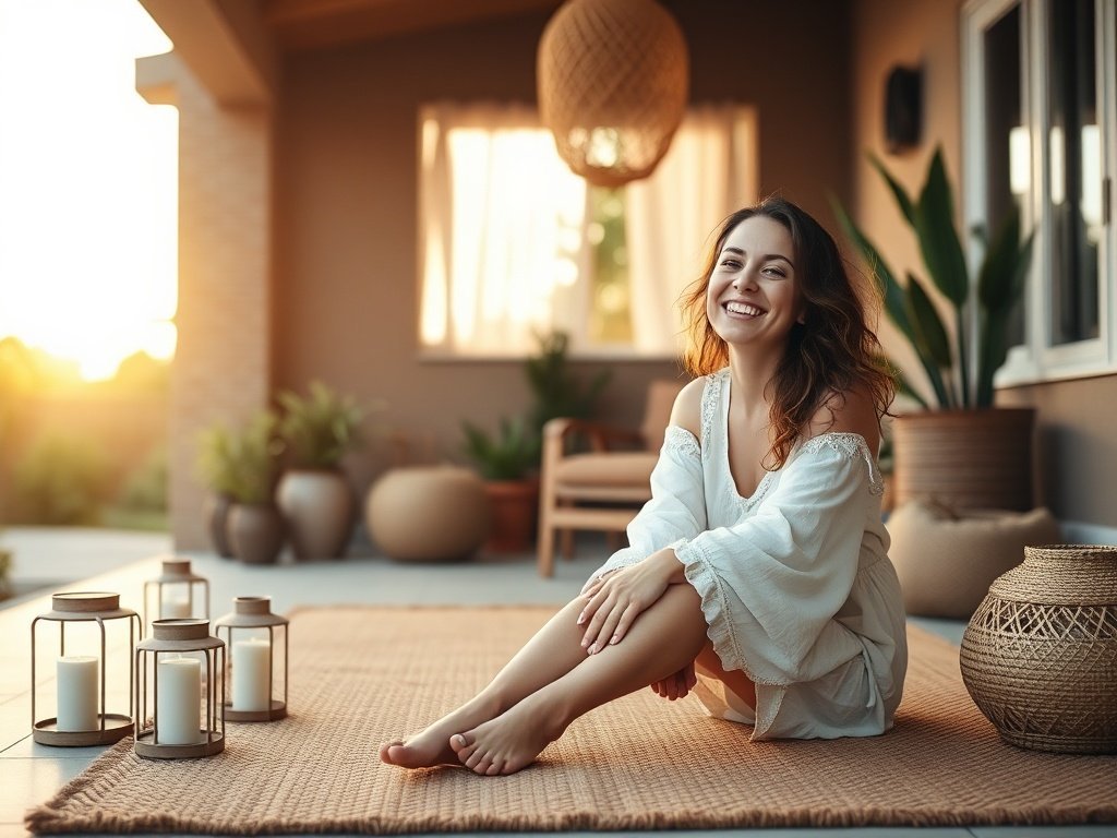 How a $29.99 Reversible Outdoor Rug Can Turn a Bare Patio into a Boho Retreat