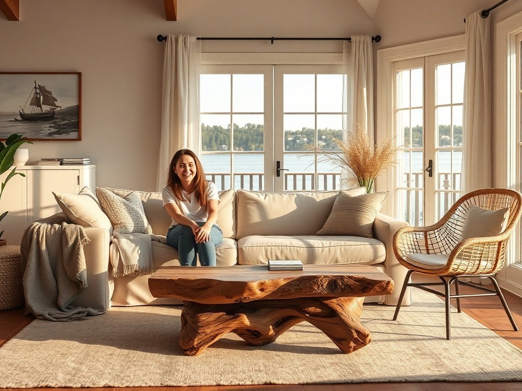 How a Driftwood Coffee Table Can Make a Coastal Living Room Feel Finished in One Weekend