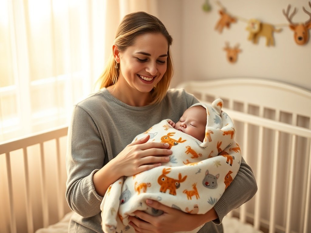 Turn a plain nursery into a woodland storybook scene with one 30″x40″ cozy blanket