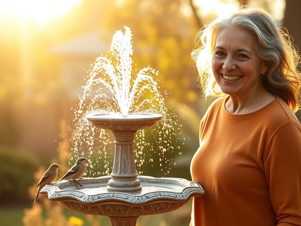 Turn a Plain Bird Bath Into a Solar Water Feature in Minutes: 5 Nozzle Spray Styles, No Wiring, No Plumbing