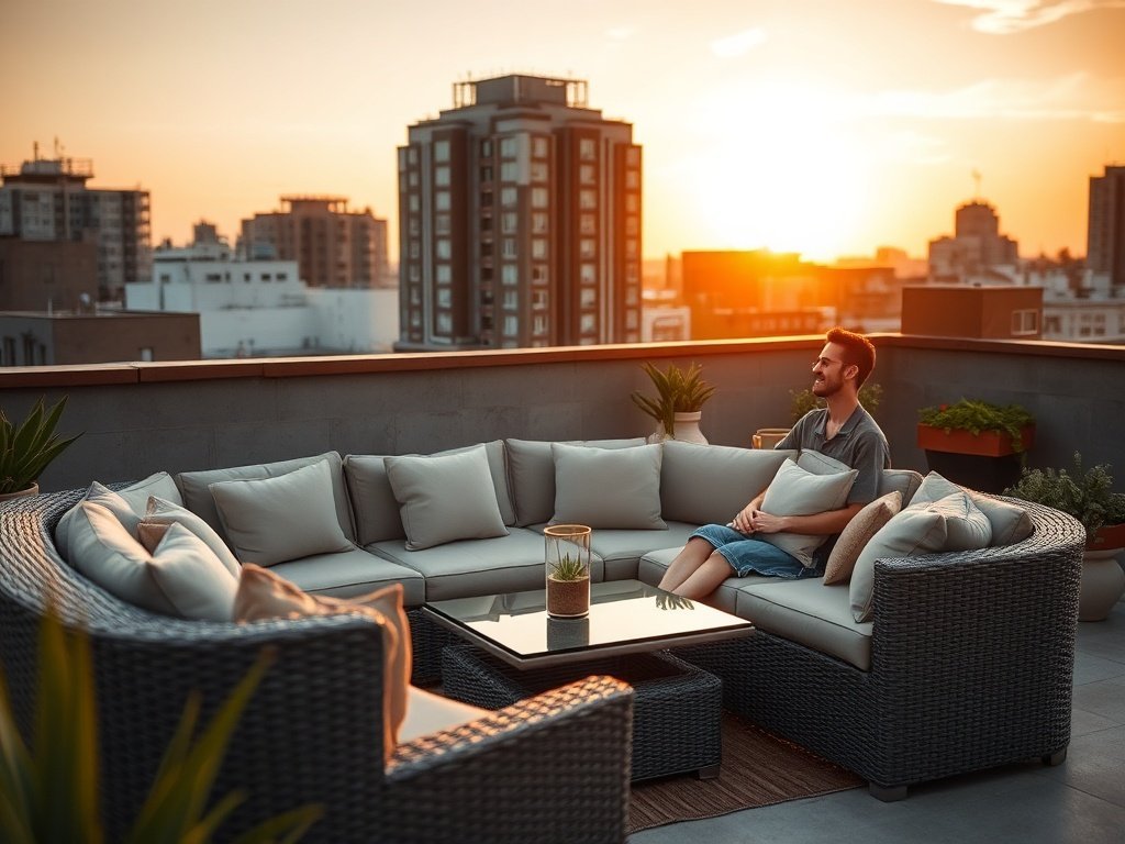 Turn a cramped rooftop into a real outdoor lounge with one 7-piece modular set—and the layout trick that makes small spaces feel bigger