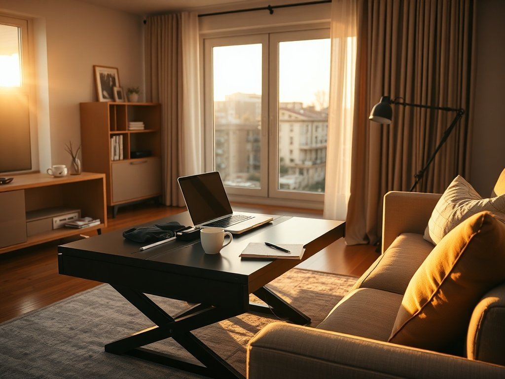 How a Lift-Top Coffee Table Adds 2 Functions to Your Living Room Without Adding More Clutter
