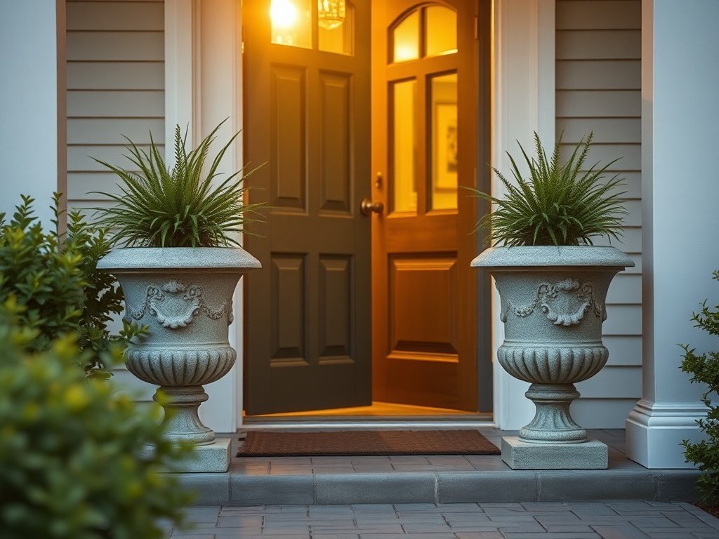How a $30.59 2-Pack Stone Urn Can Make a Plain Entryway Look Designer-Polished in Minutes