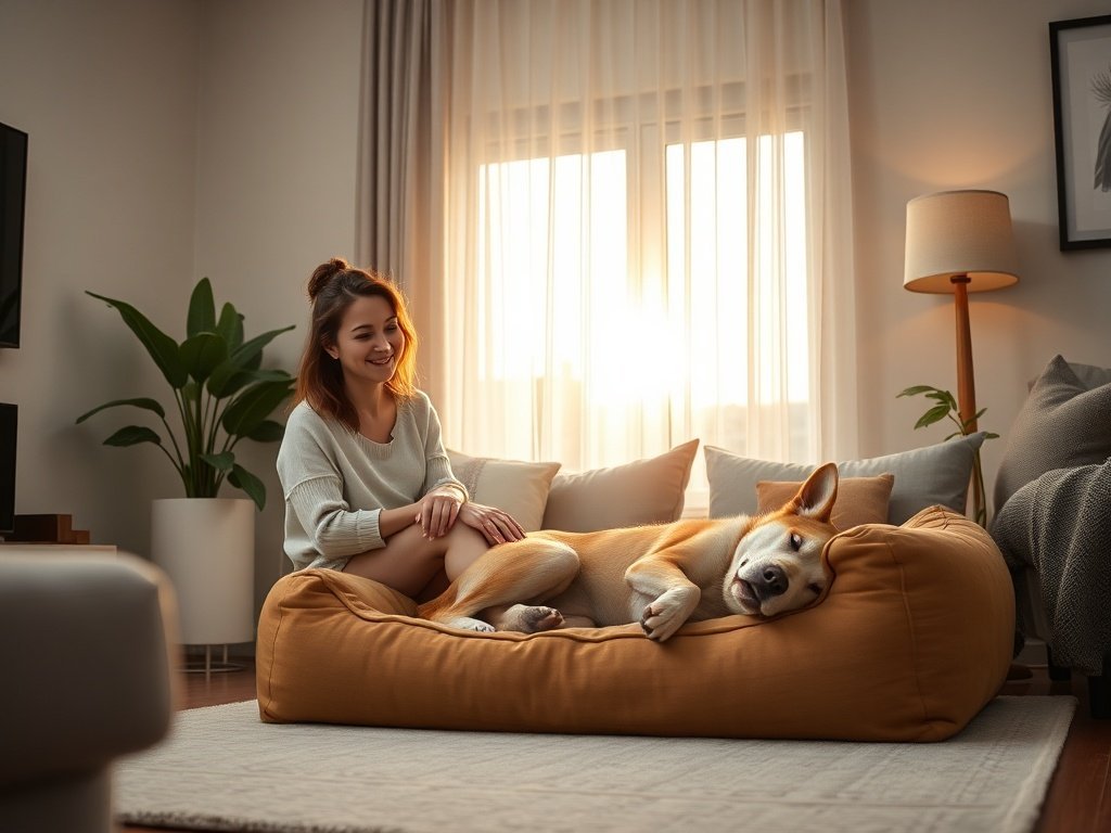 Turn one awkward corner into a 48″ orthopedic dog lounge your big dog will actually use