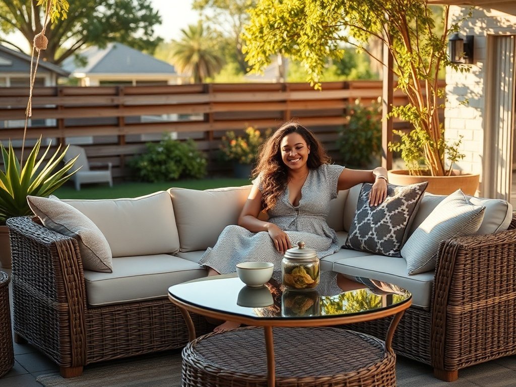 How to turn a bare patio into a coastal boho hangout with one smart 3-piece seating move