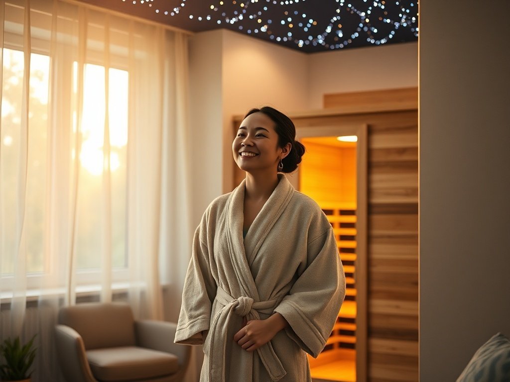 Turn one spare corner into a private infrared sauna ritual that fits a small home