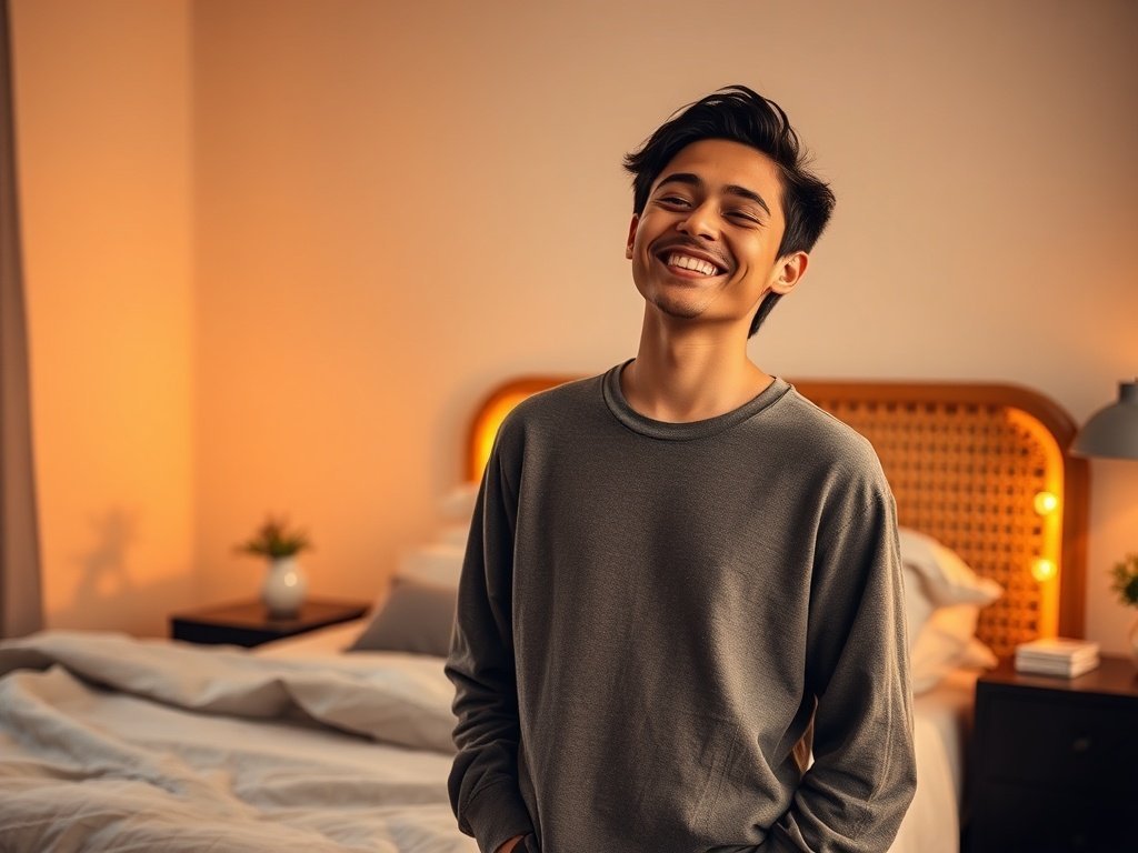 Turn a plain bedroom into a warm boho-industrial retreat with one queen bed frame that adds texture, LED light, charging, and storage