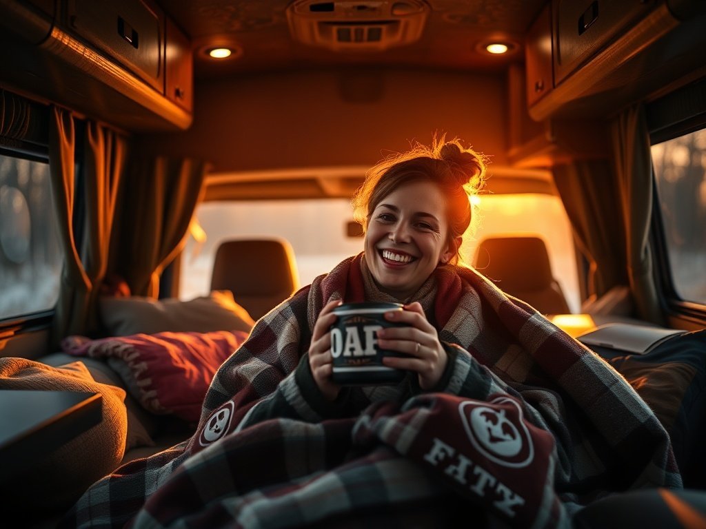 How a $9.99 funny camping blanket can make your RV feel warmer, lighter, and more like fall in 60 seconds