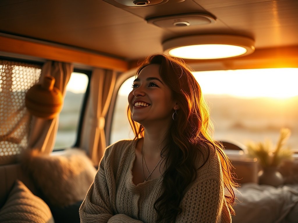 Turn a bland camper ceiling into a warm, finished glow with one easy 12V upgrade