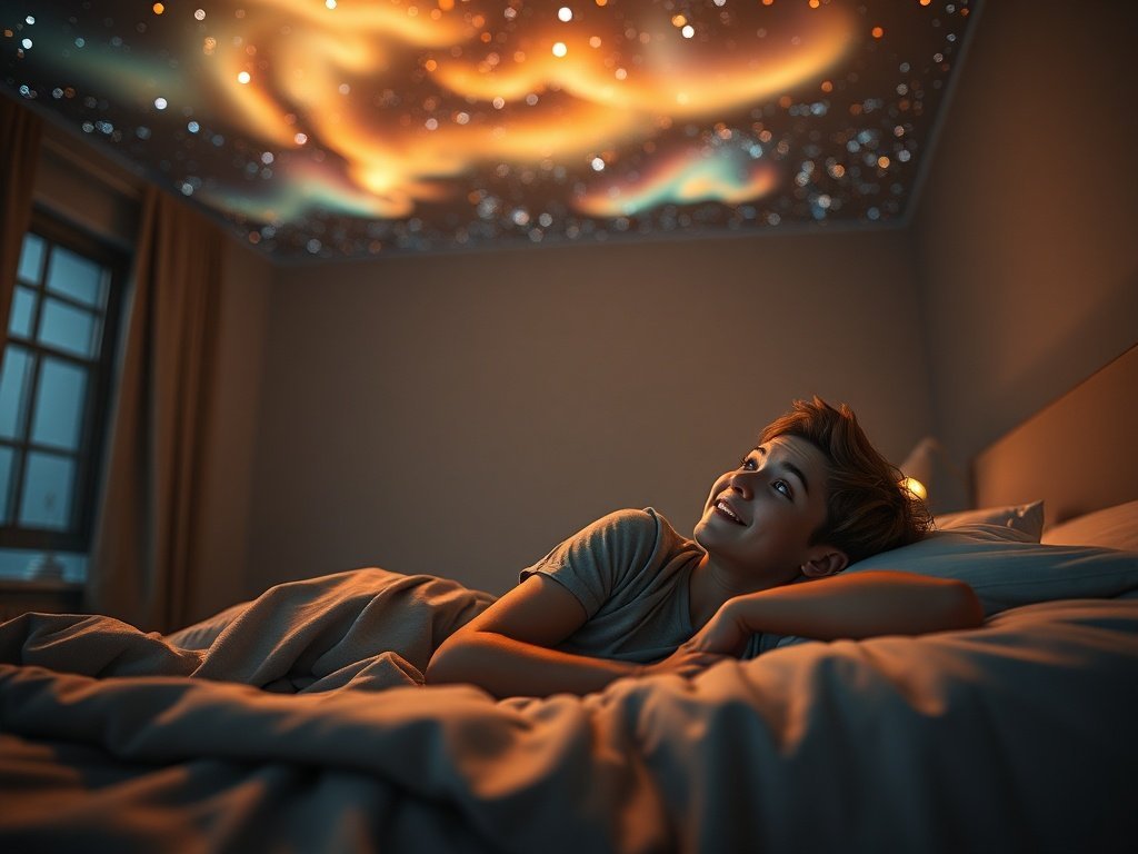 Turn any plain bedroom into a cosmic escape in minutes with one projector