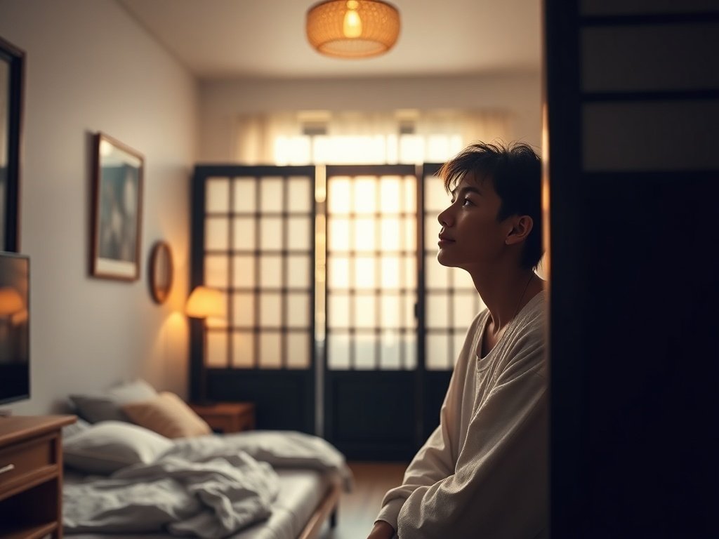 Turn a cramped Japanese-inspired room into a calmer, more flexible retreat with one 4-panel divider