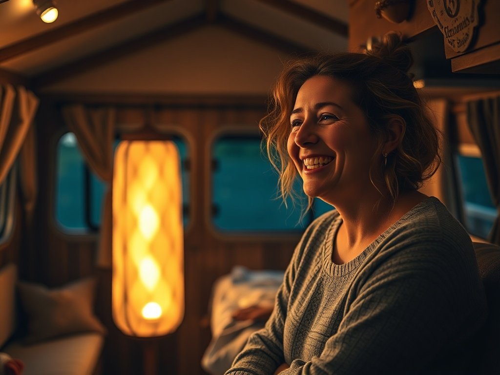 How a 62-inch rustic floor lamp can make your camper renovation feel finished in one evening