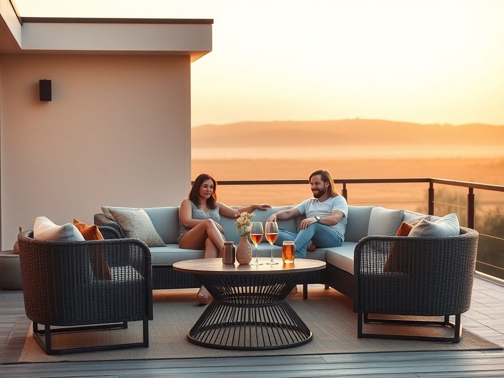 How to turn a plain deck into a modern minimalist hangout in one weekend with a 4-piece seating setup