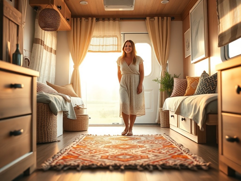 How a $11.99 washable boho rug can make a camper, entryway, or small room look finished in under 5 minutes