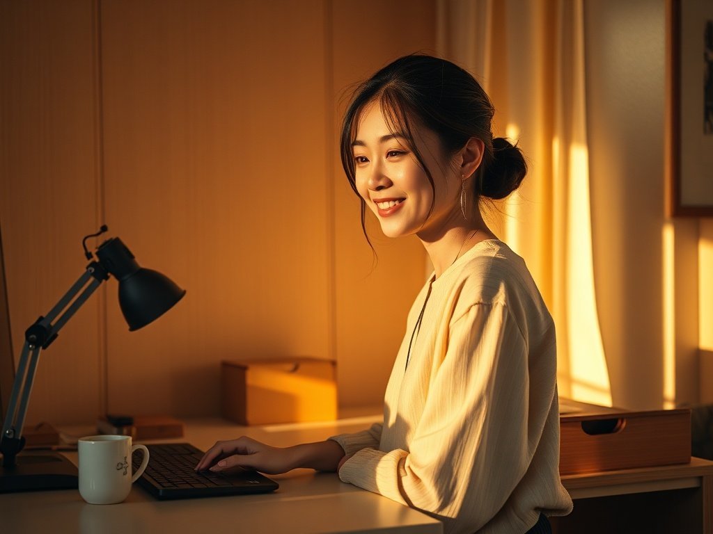 How a 65-inch Japandi-style desk turns one cramped corner into a calm, fully working home office