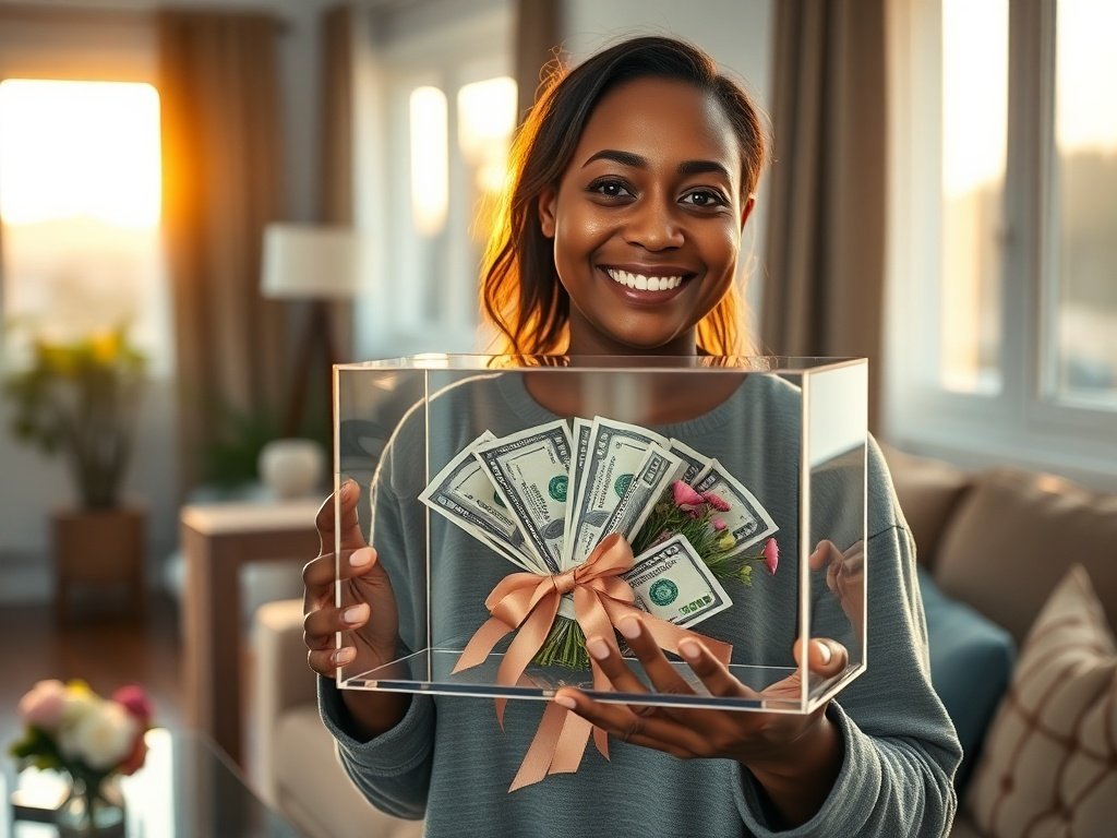 Turn a DIY money bouquet into a keepsake gift in 3 steps with this clear 11×14 acrylic shadow box