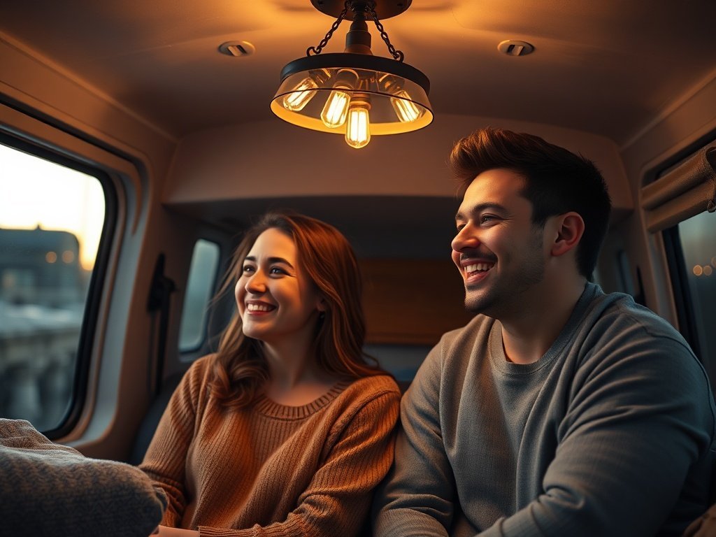 How a $46.99 4-light rustic chandelier can make a camper van feel finished, warmer, and more intentional in one install