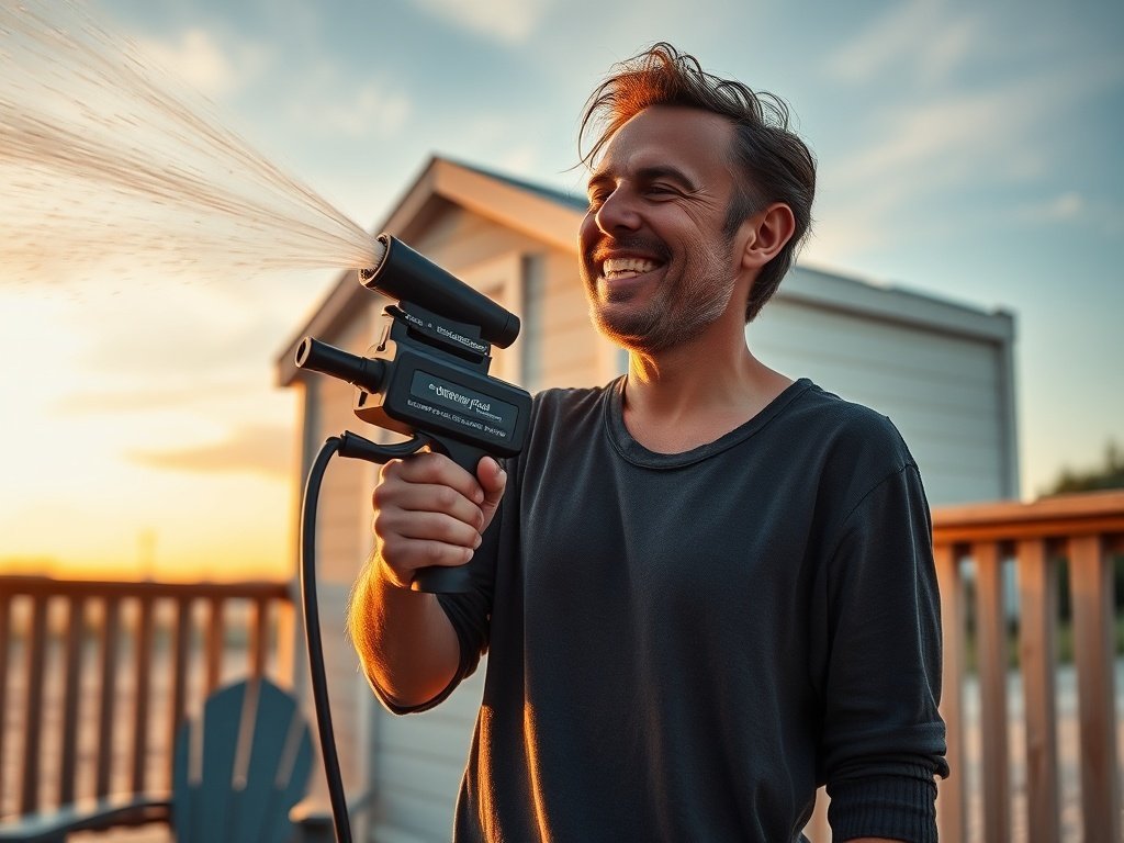 Turn a Tiny House Patio Into a Beach-Ready Rinse Station in 3 Minutes With One Portable Shower System