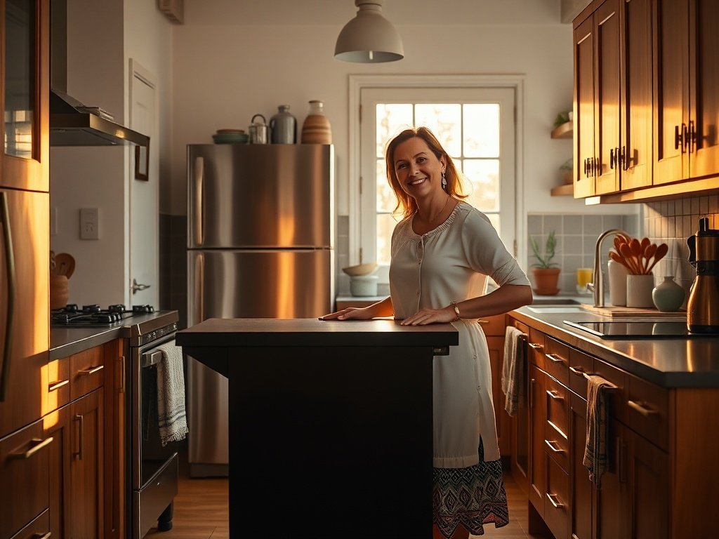 How a Rolling Kitchen Island Can Add 6+ Feet of Usable Space to a Tiny Mid-Century Kitchen Without a Remodel