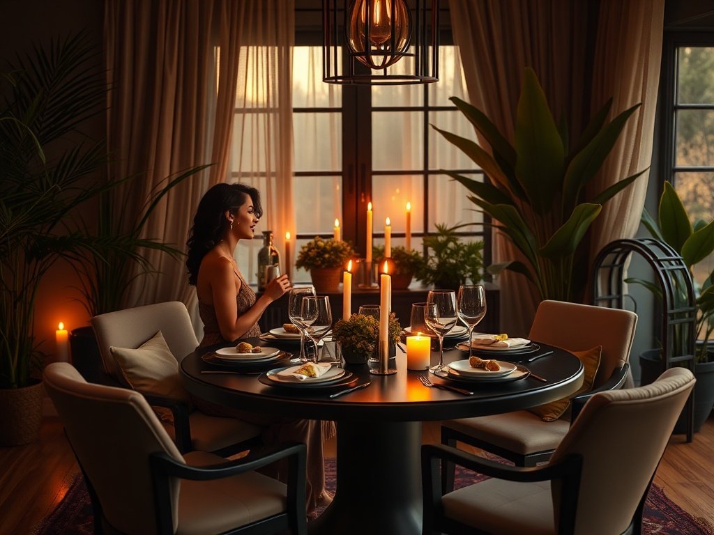 How a 43″-to-59″ extendable round table turns a cramped dining corner into a 4-8 guest hosting space
