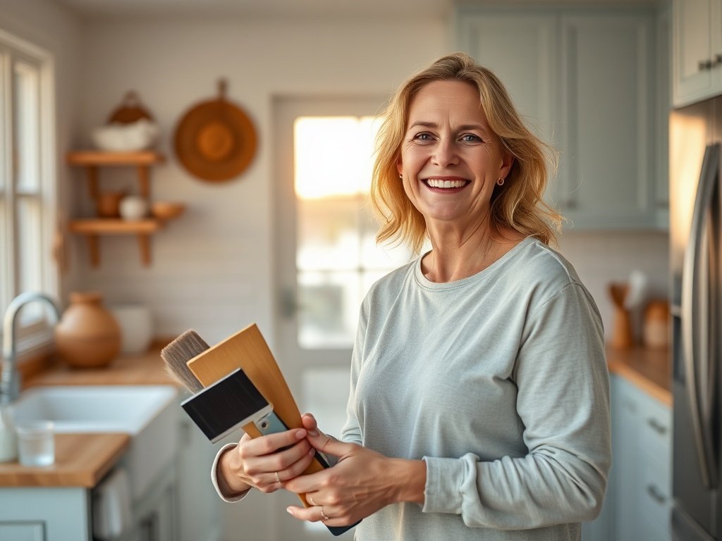 How a dusty pale blue cabinet makeover can transform a tired seaside kitchen in one weekend