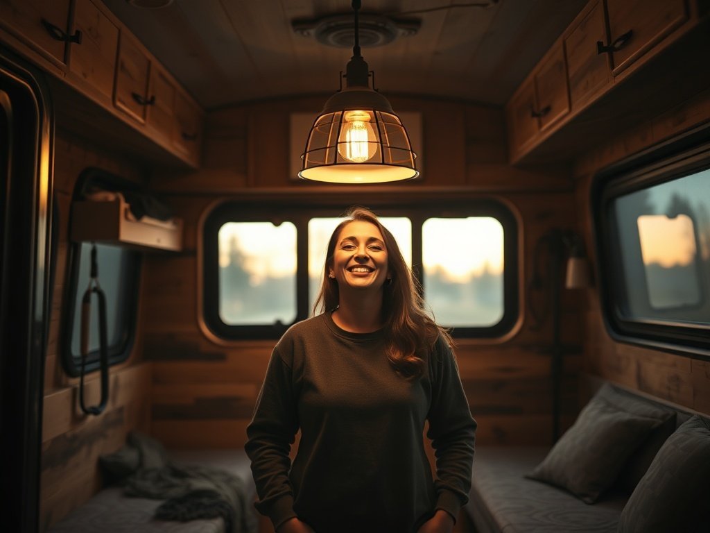 How one vintage-industrial dome light can make a camper van feel finished in one evening