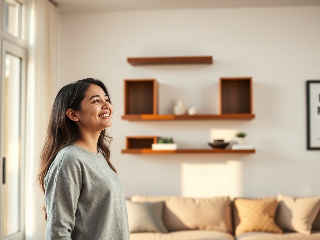 Turn One Blank Wall into a Finished Room with a 6-Shelf Floating Set