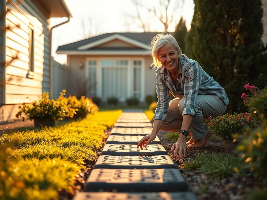 Turn a plain front path into a polished entrance in one afternoon with 3 rubber stepping stones