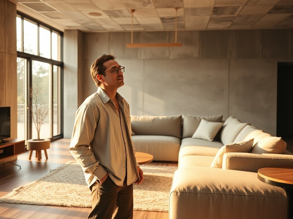 How a 141″ Modular Cloud Sectional Softens a Brutalist Living Room in One Move