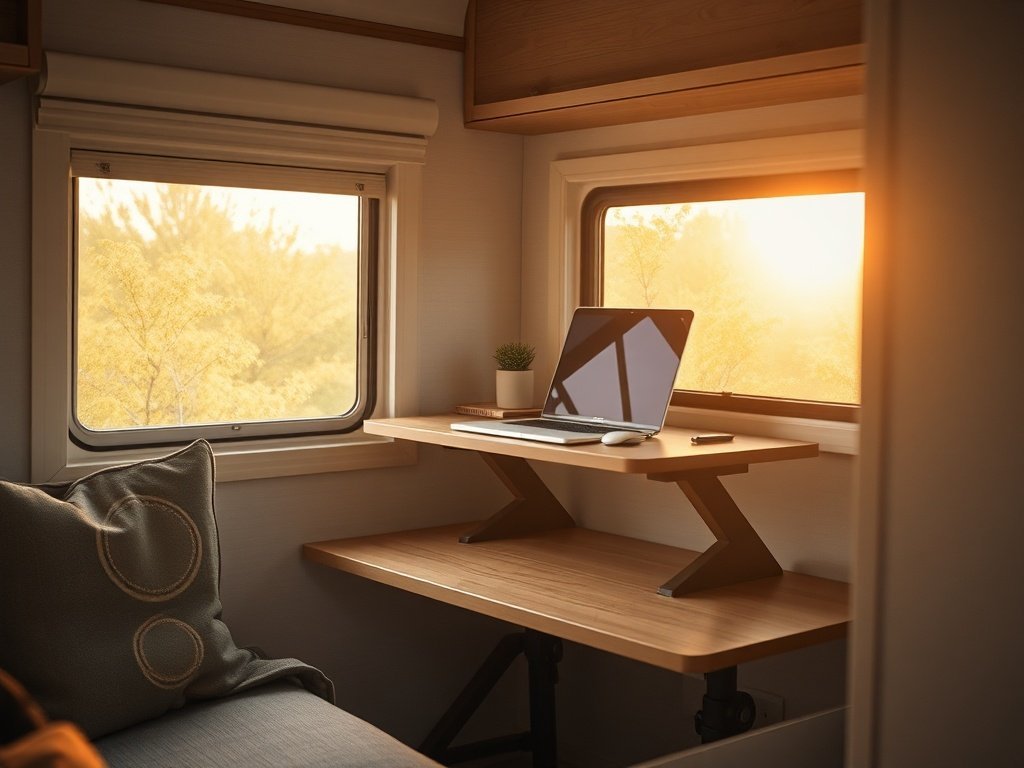 How a 32-Inch Electric Standing Desk Can Turn a Cramped RV Corner into a Real Workstation