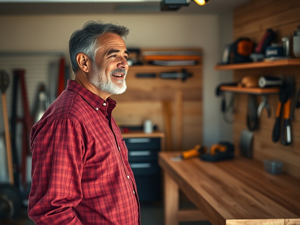 How a 48-inch adjustable hardwood workbench turns a cluttered garage corner into a real 2,000-lb-capacity work zone