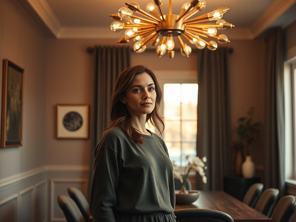 How a $50 Statement Ceiling Light Can Turn a Flat Room Into a Dark Feminine Look